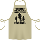 Dad With Three Daughters Funny Fathers Day Cotton Apron 100% Organic Khaki