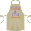 Dad With Three Daughters Funny Fathers Day Cotton Apron 100% Organic Khaki