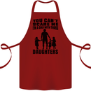Dad With Three Daughters Funny Fathers Day Cotton Apron 100% Organic Maroon