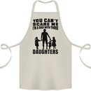 Dad With Three Daughters Funny Fathers Day Cotton Apron 100% Organic Natural