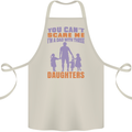 Dad With Three Daughters Funny Fathers Day Cotton Apron 100% Organic Natural
