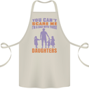 Dad With Three Daughters Funny Fathers Day Cotton Apron 100% Organic Natural