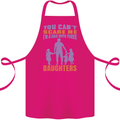 Dad With Three Daughters Funny Fathers Day Cotton Apron 100% Organic Pink