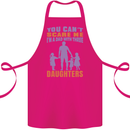 Dad With Three Daughters Funny Fathers Day Cotton Apron 100% Organic Pink