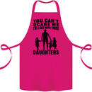 Dad With Three Daughters Funny Fathers Day Cotton Apron 100% Organic Pink