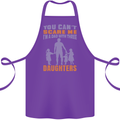 Dad With Three Daughters Funny Fathers Day Cotton Apron 100% Organic Purple