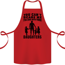 Dad With Three Daughters Funny Fathers Day Cotton Apron 100% Organic Red