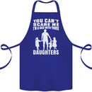 Dad With Three Daughters Funny Fathers Day Cotton Apron 100% Organic Royal Blue