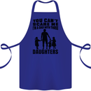 Dad With Three Daughters Funny Fathers Day Cotton Apron 100% Organic Royal Blue