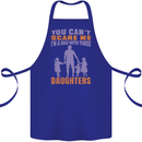 Dad With Three Daughters Funny Fathers Day Cotton Apron 100% Organic Royal Blue