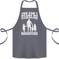 Dad With Three Daughters Funny Fathers Day Cotton Apron 100% Organic Steel