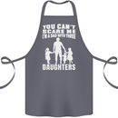 Dad With Three Daughters Funny Fathers Day Cotton Apron 100% Organic Steel