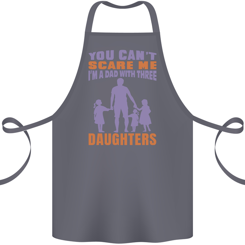 Dad With Three Daughters Funny Fathers Day Cotton Apron 100% Organic Steel