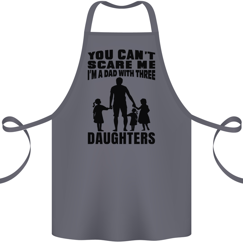 Dad With Three Daughters Funny Fathers Day Cotton Apron 100% Organic Steel