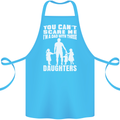 Dad With Three Daughters Funny Fathers Day Cotton Apron 100% Organic Turquoise