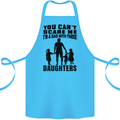 Dad With Three Daughters Funny Fathers Day Cotton Apron 100% Organic Turquoise