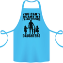 Dad With Three Daughters Funny Fathers Day Cotton Apron 100% Organic Turquoise