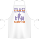 Dad With Three Daughters Funny Fathers Day Cotton Apron 100% Organic White