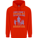 Dad With Three Daughters Funny Fathers Day Mens 80% Cotton Hoodie Bright Red