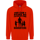 Dad With Three Daughters Funny Fathers Day Mens 80% Cotton Hoodie Bright Red