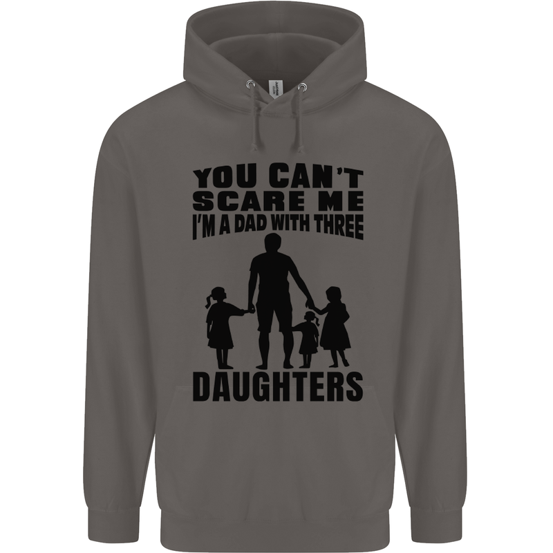 Dad With Three Daughters Funny Fathers Day Mens 80% Cotton Hoodie Charcoal