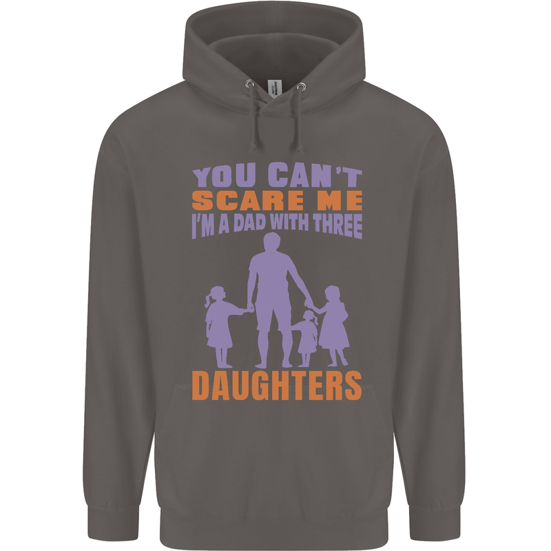 Dad With Three Daughters Funny Fathers Day Mens 80% Cotton Hoodie Charcoal