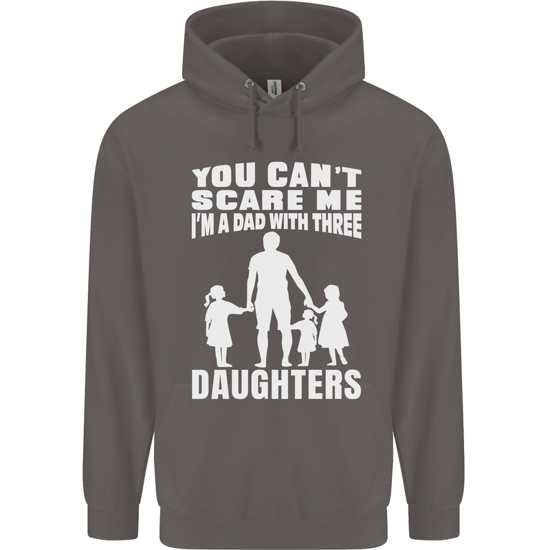 Dad With Three Daughters Funny Fathers Day Mens 80% Cotton Hoodie Charcoal