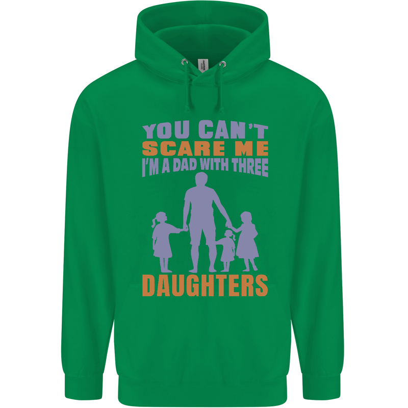 Dad With Three Daughters Funny Fathers Day Mens 80% Cotton Hoodie Irish Green