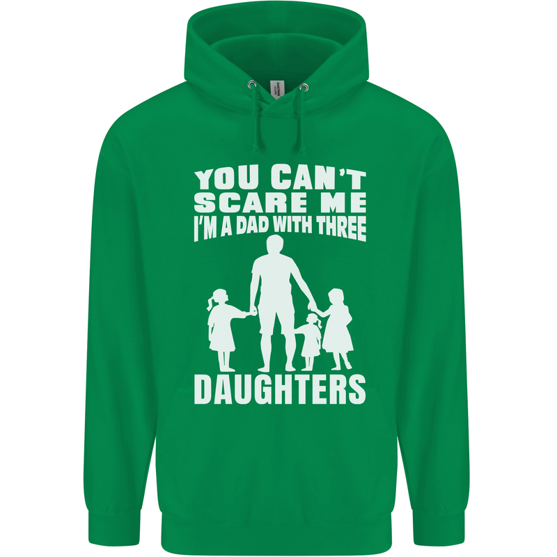 Dad With Three Daughters Funny Fathers Day Mens 80% Cotton Hoodie Irish Green