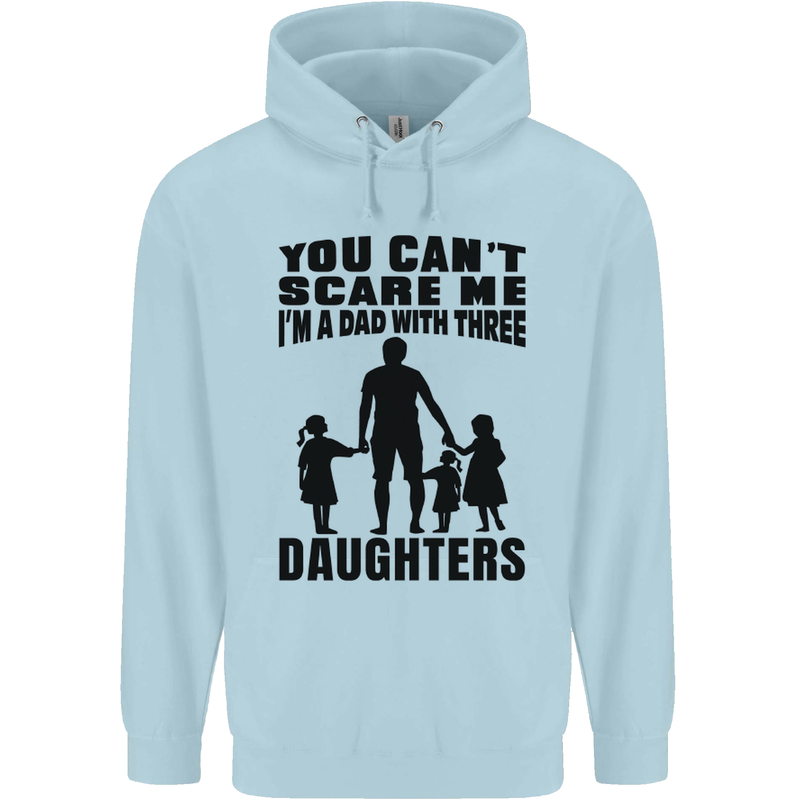 Dad With Three Daughters Funny Fathers Day Mens 80% Cotton Hoodie Light Blue