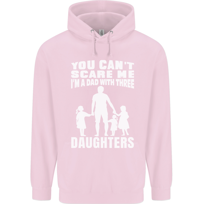 Dad With Three Daughters Funny Fathers Day Mens 80% Cotton Hoodie Light Pink
