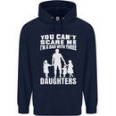 Dad With Three Daughters Funny Fathers Day Mens 80% Cotton Hoodie Navy Blue