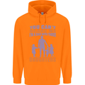 Dad With Three Daughters Funny Fathers Day Mens 80% Cotton Hoodie Orange