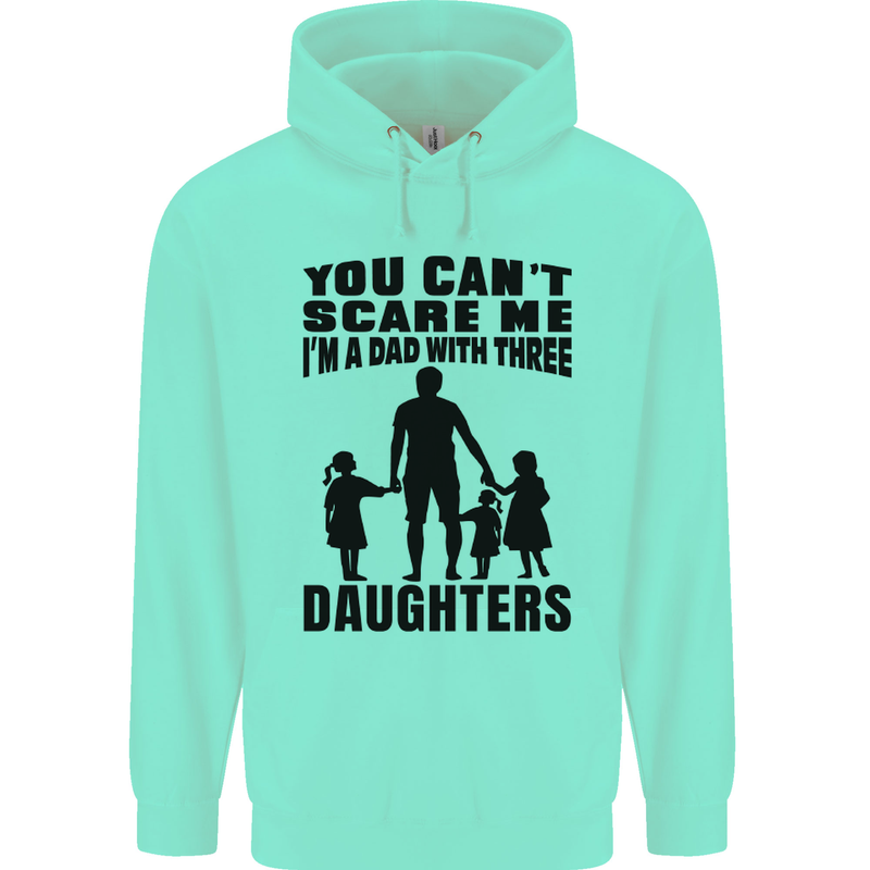 Dad With Three Daughters Funny Fathers Day Mens 80% Cotton Hoodie Peppermint