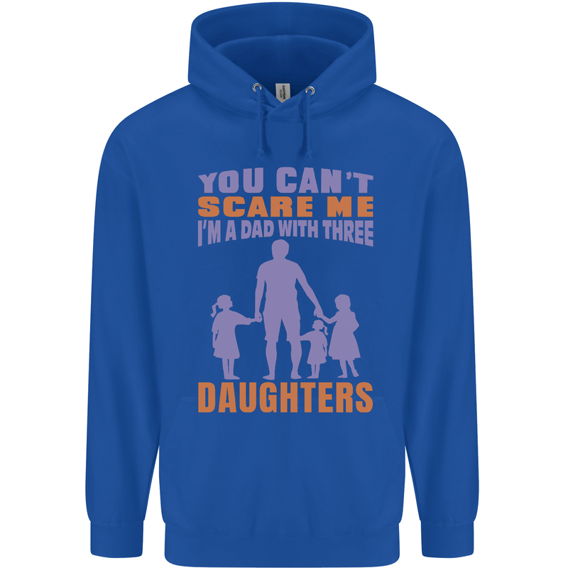 Dad With Three Daughters Funny Fathers Day Mens 80% Cotton Hoodie Royal Blue