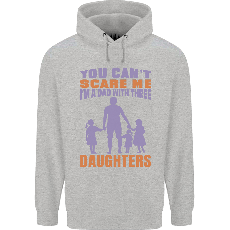 Dad With Three Daughters Funny Fathers Day Mens 80% Cotton Hoodie Sports Grey