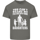 Dad With Three Daughters Funny Fathers Day Mens Cotton T-Shirt Tee Top Charcoal