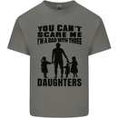 Dad With Three Daughters Funny Fathers Day Mens Cotton T-Shirt Tee Top Charcoal