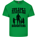 Dad With Three Daughters Funny Fathers Day Mens Cotton T-Shirt Tee Top Irish Green