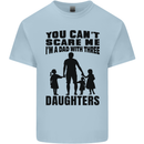 Dad With Three Daughters Funny Fathers Day Mens Cotton T-Shirt Tee Top Light Blue