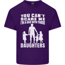 Dad With Three Daughters Funny Fathers Day Mens Cotton T-Shirt Tee Top Purple