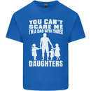 Dad With Three Daughters Funny Fathers Day Mens Cotton T-Shirt Tee Top Royal Blue