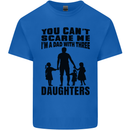 Dad With Three Daughters Funny Fathers Day Mens Cotton T-Shirt Tee Top Royal Blue