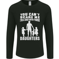 Dad With Three Daughters Funny Fathers Day Mens Long Sleeve T-Shirt Black