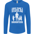 Dad With Three Daughters Funny Fathers Day Mens Long Sleeve T-Shirt Royal Blue