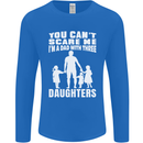 Dad With Three Daughters Funny Fathers Day Mens Long Sleeve T-Shirt Royal Blue
