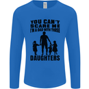 Dad With Three Daughters Funny Fathers Day Mens Long Sleeve T-Shirt Royal Blue