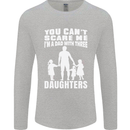 Dad With Three Daughters Funny Fathers Day Mens Long Sleeve T-Shirt Sports Grey
