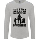 Dad With Three Daughters Funny Fathers Day Mens Long Sleeve T-Shirt Sports Grey