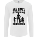 Dad With Three Daughters Funny Fathers Day Mens Long Sleeve T-Shirt White